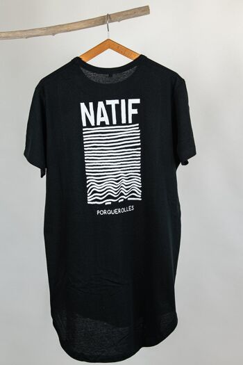 T-shirt unisex long Natif classique NOIR 4