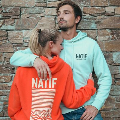 Sweat capuche unisex Natif classique Blanc