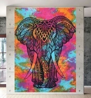 Tapisserie Décorative Indienne Tenture Murale - Éléphant