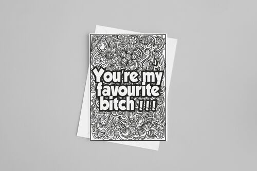 You're My Favourite Bitch. Best Friend Greetings Card