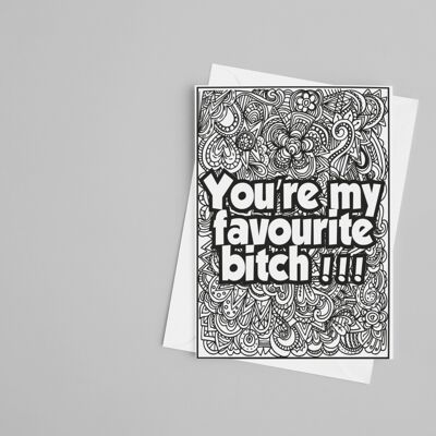 You're My Favourite Bitch. Best Friend Greetings Card