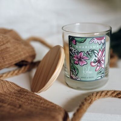 Aromatic candle in glass glass Relax - Mint & Basil