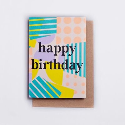 Carte d'anniversaire taches + rayures