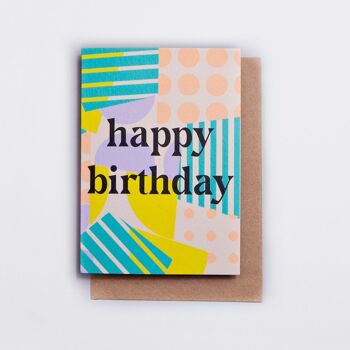 Carte d'anniversaire taches + rayures 1