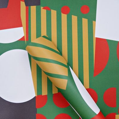 Christmas Spot Stripe Wrap - by The Completist