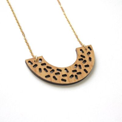 Openwork nugget necklace, geometric style, Memphis design inspiration, golden chain