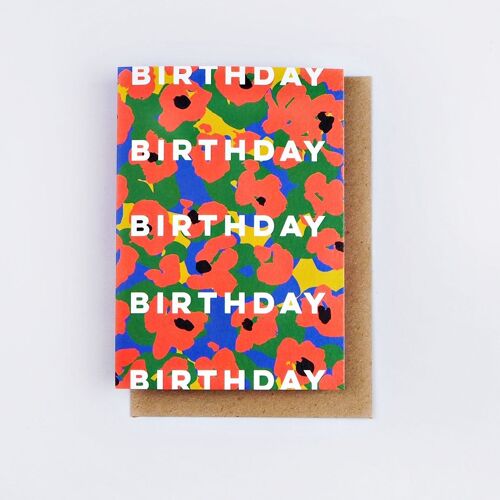 Painter Flower Birthday Card