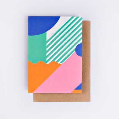 Tarjeta de arte Miami Stripes - por The Completist