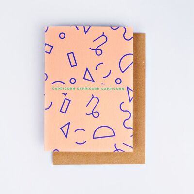 Carte d'anniversaire Memphis Capricorne Astro