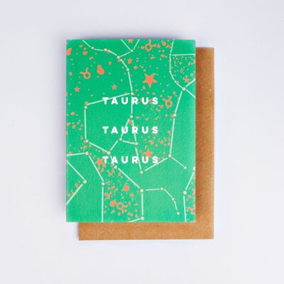 Cosmic Taurus Astro Birthday Card
