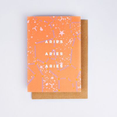 Cosmic Aries Astro Birthday Card