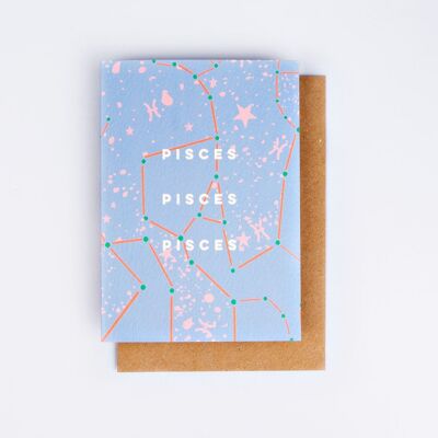 Cosmic Pisces Astro Birthday Card