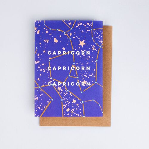 Cosmic Capricorn Astro Birthday Card
