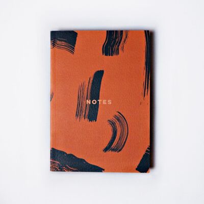 Cuaderno plano A5 con pincel de sombra de melocotón quemado