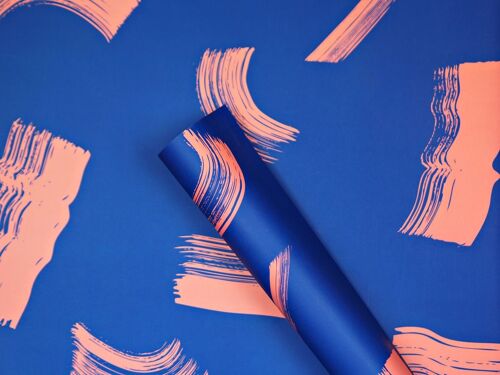 Blue Brush Gift Wrap - by The Completist