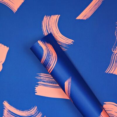 Blue Brush Gift Wrap - by The Completist