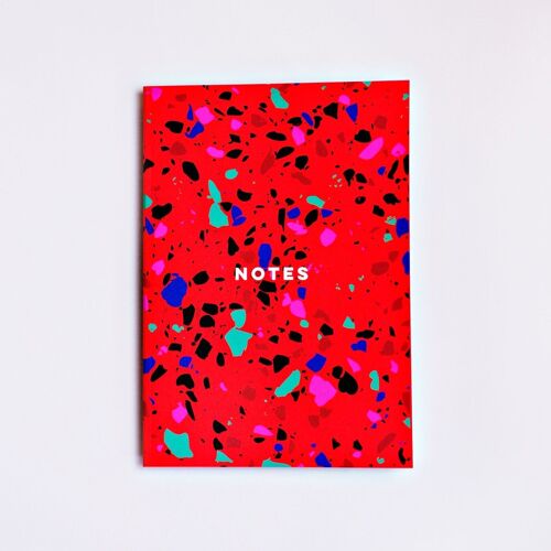 Red Terrazzo Slimline Notebook - by The Completist