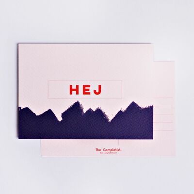 Red Navy Hej Postcard - by The Completist