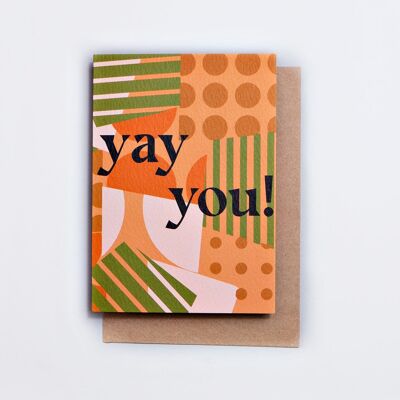 Spots + Stripes Yay You Card