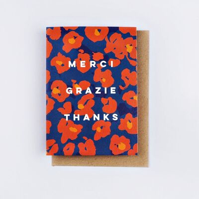 Tarjeta de agradecimiento con flor de pintor