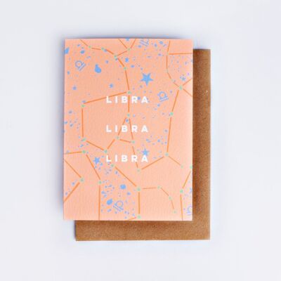 Tarjeta de cumpleaños Astro Libra cósmica