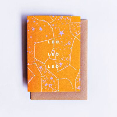 Cosmic Leo Astro Birthday Card
