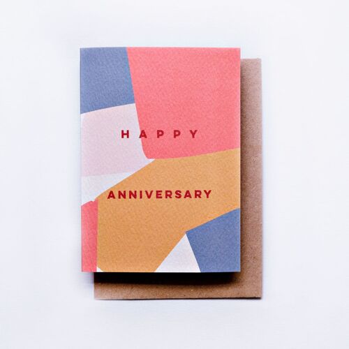 Happy Anniversary Overlay Shapes Card