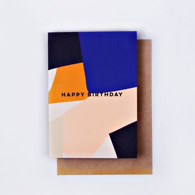 Tarjeta de cumpleaños con formas superpuestas