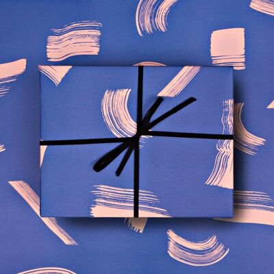 Blue Brush Gift Wrap