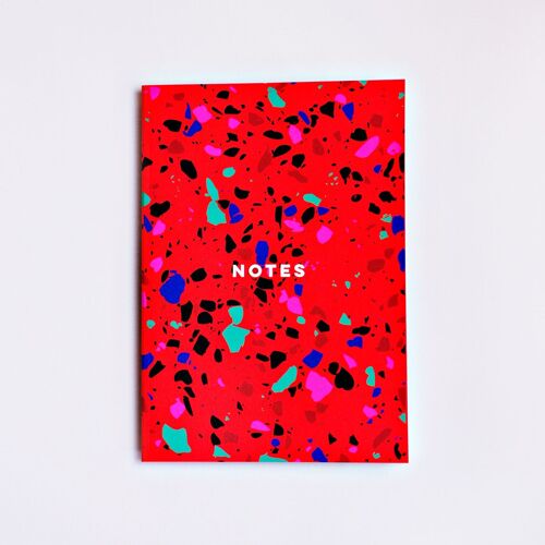 Red Terrazzo Slimline Notebook