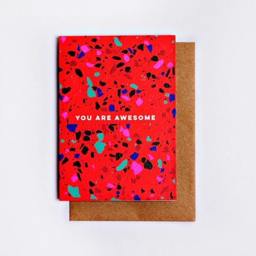 You Are Awesome Terrazzo Card