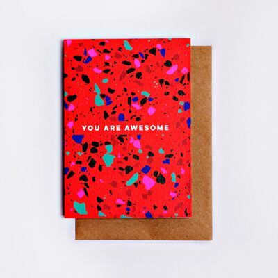 You Are Awesome Terrazzo Card
