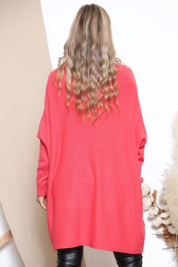 Pull d'hiver oversize corail 3