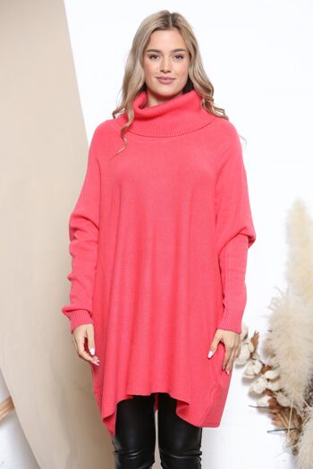 Pull d'hiver oversize corail 4