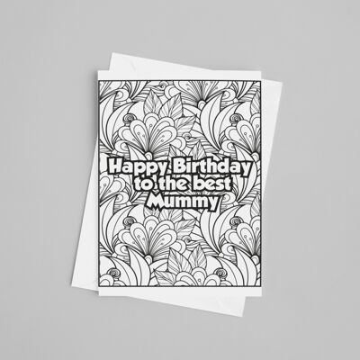 Mummy Birthday Card. Colour in yourself Greetings Card