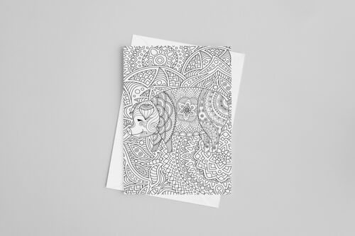 Pig Greetings Card. Colour in yourself