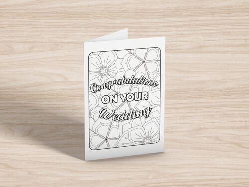 Congratulations on your wedding. Colour in yourself Greetings Card