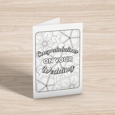 Congratulations on your wedding. Colour in yourself Greetings Card
