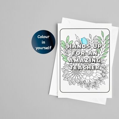 Amazing Teacher Colour in yourself, Greetings Card