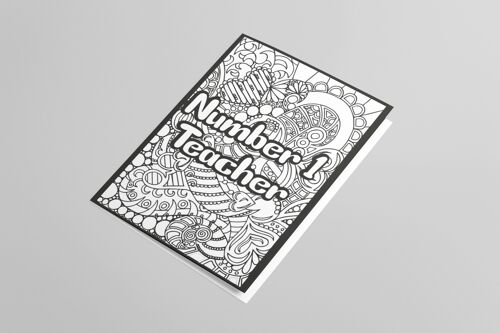 Number 1 teacher, Colour in yourself. Greetings Card.