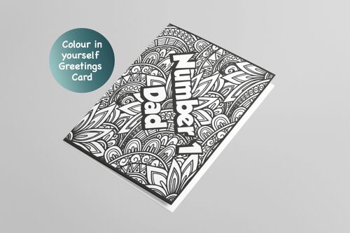 Number 1 Dad. Colour in yourself Greetings Card