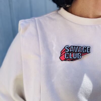Savage Club woven brooch