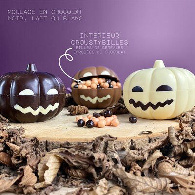 CHOCODIC - GROSSE CITROUILLE EN CHOCOLAT halloween - CHOCOLAT HALLOWEEN ARTISANAL ET FRANCAIS