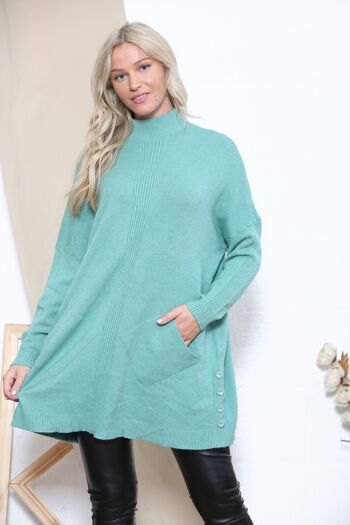 Pull col montant Lake Green à boutons 1