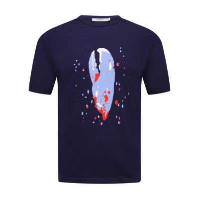 Lobster Claw Intarsia Crew Neck T-Shirt Navy