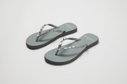 Grey Spikes Flip flops