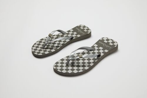 Checkmate Silver Flip flops