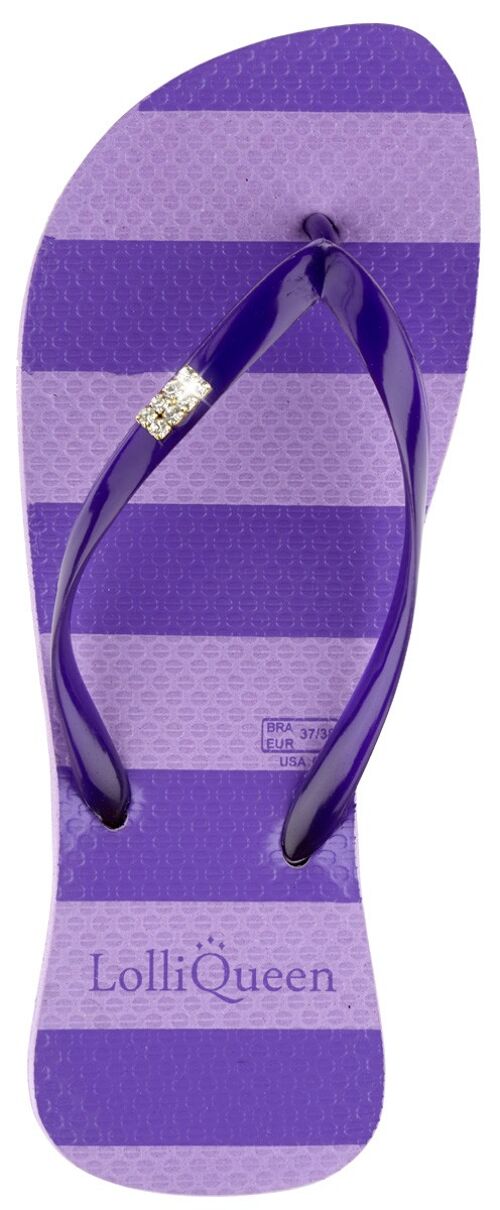Purple stripes strass Flip flops