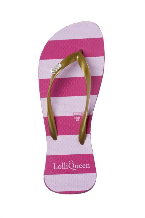 Pink and Gold strass Flip flops