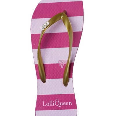 Pink and Gold strass Flip flops